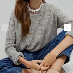 Anthropologie Keely Cable-Knit Sweater grey